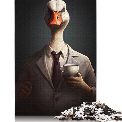 Ente im Stehen, Trinkpuzzle, kreative Spiele, 100 Prozent recycelter Karton, Puzzle für Erwachsene, 1000 Teile (75 x 50 cm) von LMYmoney
