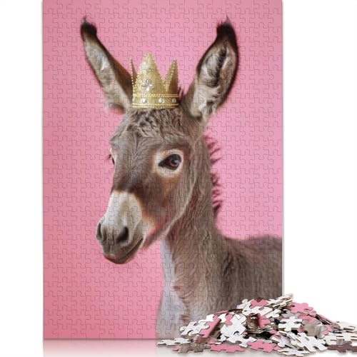 Esel-Pastellkronen-Puzzle, kreative Spiele, 100% recycelter Karton, Puzzle für Erwachsene, 1000 Teile (75 x 50 cm) von LMYmoney