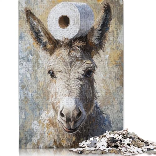 Esel mit Toilettenpapier-Puzzle für Erwachsene, Lernspiel, Puzzle-Geschenke für Kinder ab 12 Jahren, 1000 Teile (75 x 50 cm) von LMYmoney