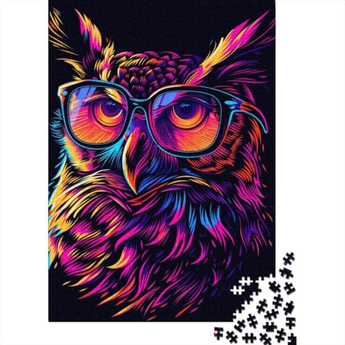 Eule mit Sonnenbrille, Puzzle für Erwachsene, 1000 Teile, Puzzle für Teenager ab 12 Jahren, 1000 Teile (38 x 26 cm) von LMYmoney