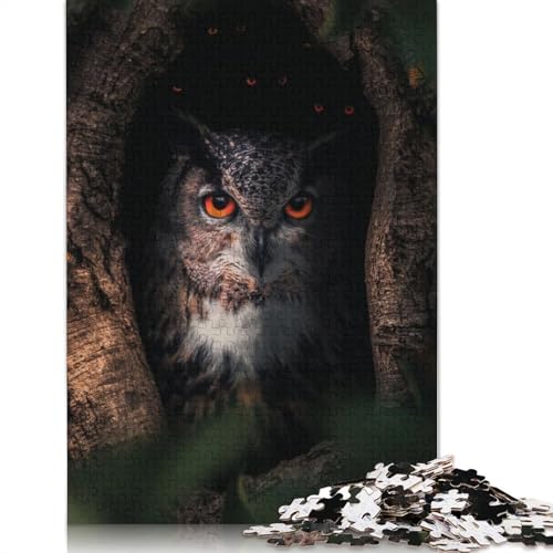 Eulen-Familien-Puzzle, kreative Spiele, 100% recycelter Karton, Puzzle für Erwachsene, 1000 Teile (26 x 38 cm) von LMYmoney
