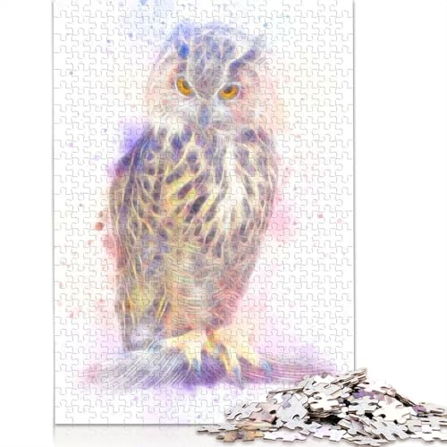 Eulen-Fraktal-Puzzle, 1000 Teile, farbiges Puzzle, Denksportaufgabe, Problemlösungspuzzle für Erwachsene und Kinder, 1000 Teile (75 x 50 cm) von LMYmoney