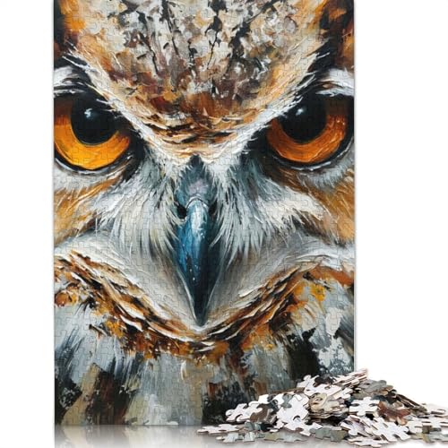 Eulenporträt-Puzzle, DIY-Spiel, rechteckiges Papierpuzzle für Jungen oder Mädchen, Geburtstagsgeschenk, 1000 Teile (75 x 50 cm) von LMYmoney