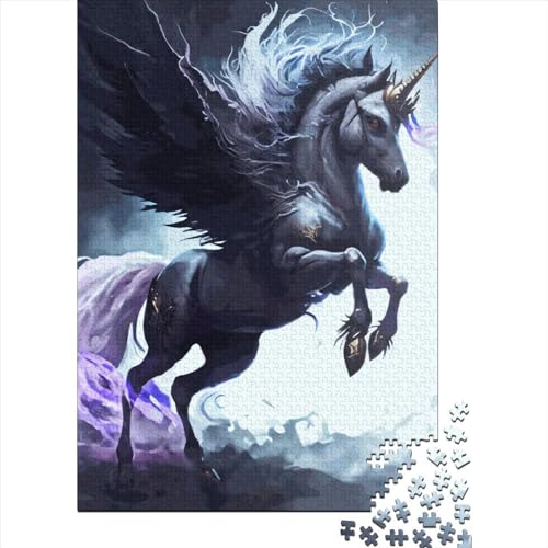 Evil Unicorn Puzzles 1000 Teile Schwer Puzzle Spielzeug Lernspiel Impossible Herausforderungsspielzeug Für Erwachsene Kinder 1000pcs (38x26cm) von LMYmoney