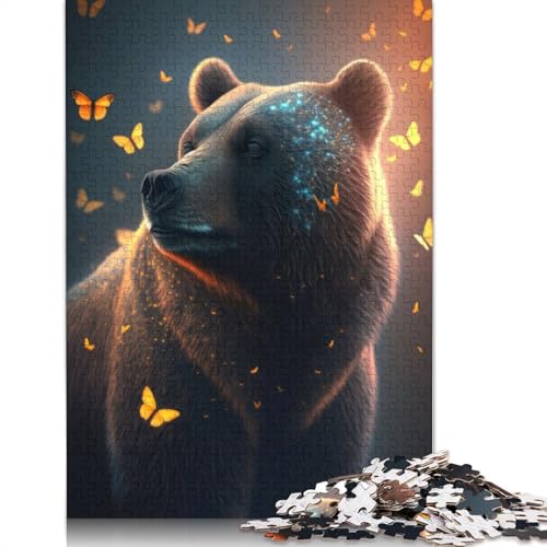 Fantasie-Schmetterlings-Bären-Puzzle, präzises, ineinandergreifendes rechteckiges Papierpuzzle für Jungen oder Mädchen, 1000 Teile (75 x 50 cm) von LMYmoney