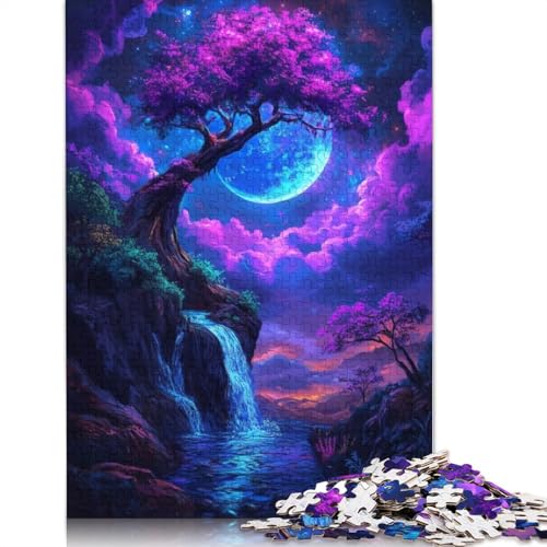 Fantasie-Wasserfall-Landschaftspuzzle 1000 Teile für Erwachsene, Heimdekoration, Erwachsenenpuzzles für Frauen für Erwachsene Kinder, 1000 Stück (75 x 50 cm) von LMYmoney