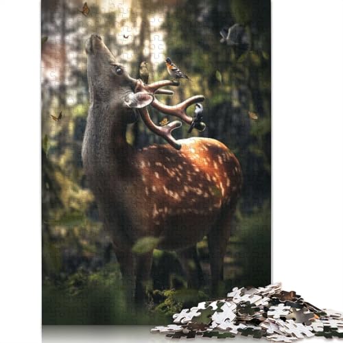 Fantasy Deer Puzzles 1000-teilige Schwer Puzzle Spielzeug Lernspiel Impossible Herausforderungsspielzeug Für Erwachsene Kinder 1000pcs (38x26cm) von LMYmoney