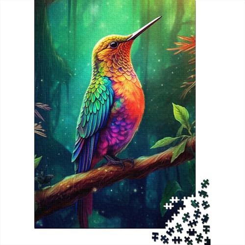 Fantasy-Kolibri-Holzpuzzle, 1000 Teile, Puzzle für Erwachsene, Lernspiel, Herausforderungsspielzeug, 1000 Teile (38 x 26 cm) von LMYmoney
