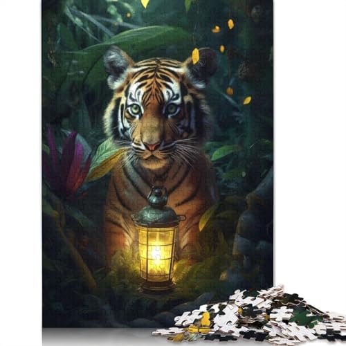 Fantasy Lamp Tiger Cub Puzzle, kreative Spiele, 100 Prozent recycelter Karton, Puzzle für Erwachsene, 1000 Teile (75 x 50 cm) von LMYmoney