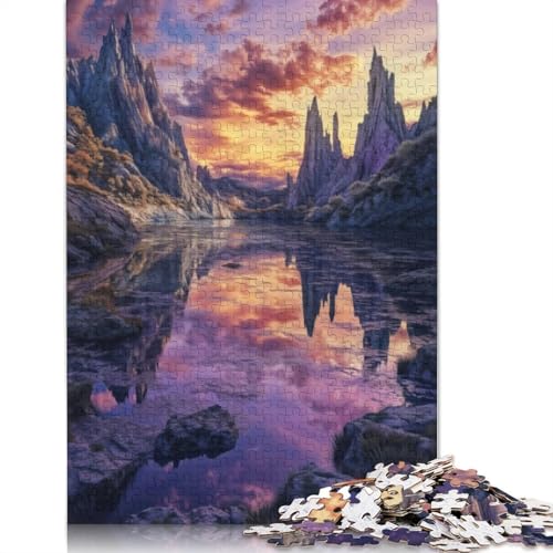 Fantasy Mountain Lake Puzzle 1000 Teile Schwer Puzzle Spielzeug Lernspiel Impossible Herausforderung Spielzeug Für Erwachsene Kinder 1000pcs (75x50cm) von LMYmoney