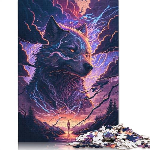 Fantasy-Wolf-Puzzle, freundliche Materialien, 100% recycelter Karton, Puzzle für Frauen und Männer, einzigartiges Geschenk, 1000 Teile (75 x 50 cm) von LMYmoney