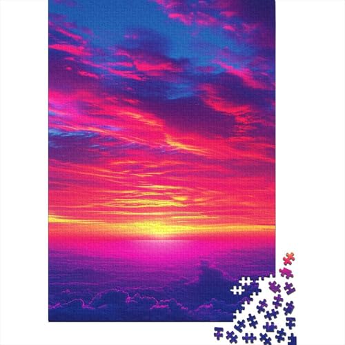 Farbenfrohes Sonnenuntergangs-Puzzle für Erwachsene und Jugendliche, 1000 Teile, Holzpuzzle für Erwachsene, Puzzles für Jugendliche ab 12 Jahren, (38 x 26 cm) von LMYmoney