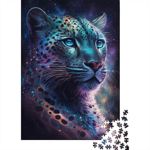 Farbige Galaxie-Leoparden-Puzzles für Erwachsene, 1000-teiliges Puzzle für Teenager, Lernspiel, Herausforderungsspielzeug, 1000 Stück (38 x 26 cm) von LMYmoney
