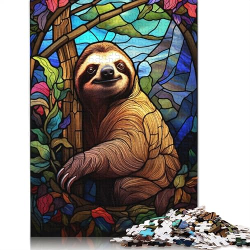 Faultier-Buntglasfenster, 520-teiliges Puzzle, ab 18 Jahren, Lernspiele, Puzzles für Erwachsene, für Frauen, für Kinder ab 12 Jahren, 520 Teile (52 x 38 cm) von LMYmoney
