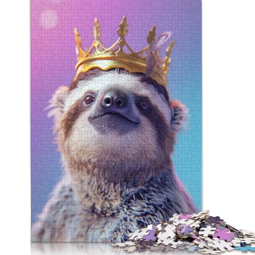 Faultierkönig-Puzzle, DIY-Spiel, rechteckiges Papierpuzzle für Jungen oder Mädchen, Geburtstagsgeschenk, 1000 Teile (26 x 38 cm) von LMYmoney