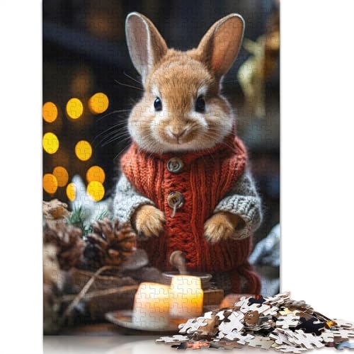 Festliches Puzzle im Kaninchen-Stil, schwierige Herausforderung, 100% recycelter Karton, Puzzle für Frauen und Männer, Muttertagsgeschenke, 1000 Teile (26 x 38 cm) von LMYmoney