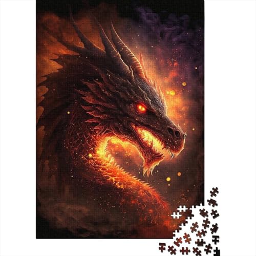Feuerdrache im Himmel, Puzzle, Dekompressionsspielzeug, rechteckiges Papierpuzzle für Kinder und Erwachsene ab 12 Jahren, 1000 Teile (38 x 26 cm) von LMYmoney