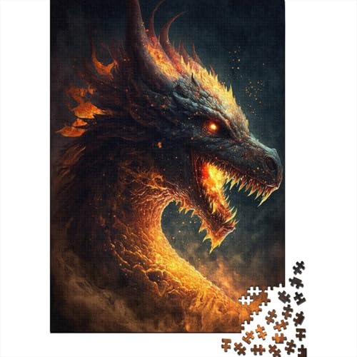 Feuerdrache im Himmel-Puzzle, herausfordernd und knifflig, Premium-Karton-Puzzle für Erwachsene und Teenager, 1000 Teile (38 x 26 cm) von LMYmoney
