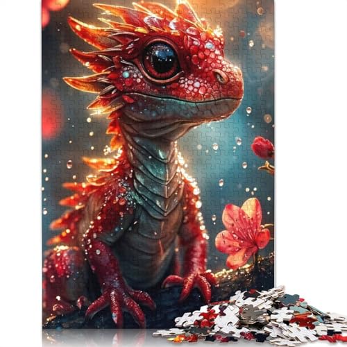 Feuerroter Babydrache, 1000-teiliges Puzzle für Erwachsene, Spielzeug, Denkspiel, Lernspiel für Erwachsene, Stressabbau, Heimdekoration (75 x 50 cm) von LMYmoney