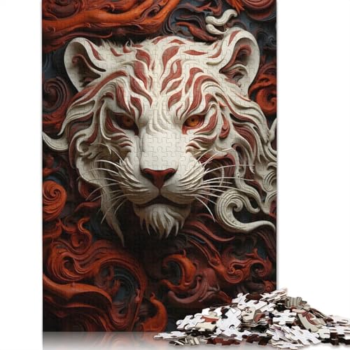 Fierce White Tiger Puzzle 1000 Teile Schwer Puzzle Spielzeug Pädagogisches Spiel Impossible Herausforderungsspielzeug Für Erwachsene Und Kinder Ab 12 Jahren 1000pcs (38x26cm) von LMYmoney