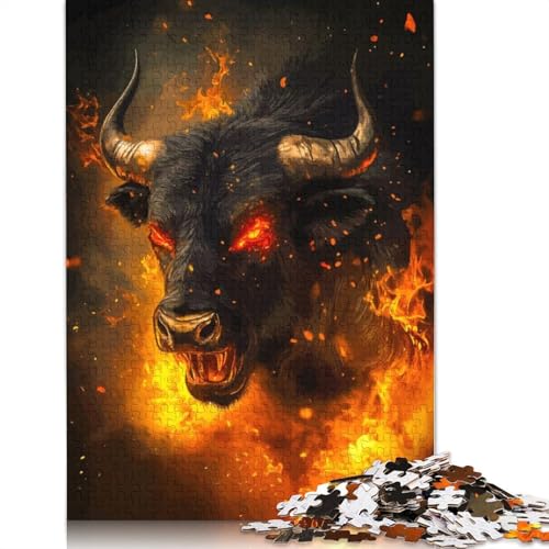 Fiery Bull Puzzles 1000 Teile Schwer Puzzle Spielzeug Pädagogisches Spiel Impossible Herausforderungsspielzeug Für Erwachsene Kinder 1000pcs (40x28cm) von LMYmoney