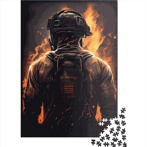 Firefighter Flame Puzzle 1000 Teile Schwer Puzzle Spielzeug Lernspiel Impossible Herausforderungsspielzeug Für Erwachsene Kinder 1000pcs (38x26cm) von LMYmoney