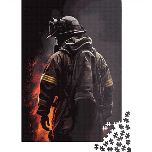 Firefighter Flame Puzzle 1000-teilige Schwer Puzzle Spielzeug Lernspiel Impossible Herausforderungsspielzeug Für Erwachsene Kinder 1000pcs (38x26cm) von LMYmoney