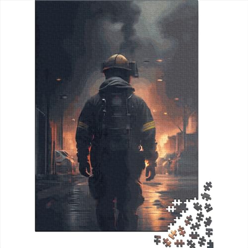Firefighter Flame Puzzle 1000-teilige Schwer Puzzle Spielzeug Lernspiel Impossible Herausforderungsspielzeug Für Erwachsene Und Kinder Ab 12 Jahren 1000pcs (38x26cm) von LMYmoney