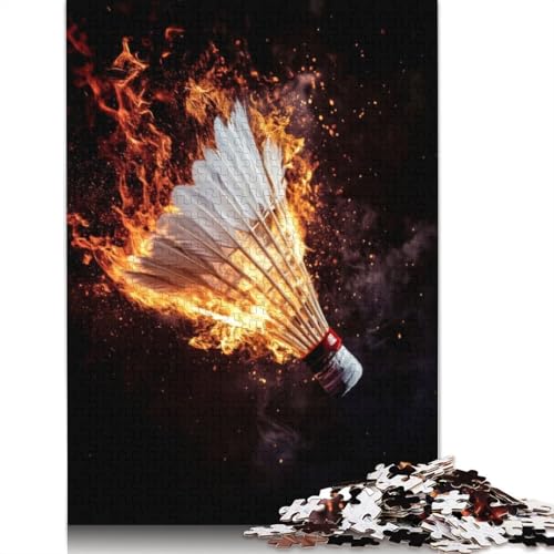 Flaming Badminton Shuttlecock Puzzle 1000 Teile Schwer Puzzle Spielzeug Lernspiel Impossible Herausforderung Spielzeug Für Erwachsene Und Kinder Ab 12 Jahren 1000pcs (75x50cm) von LMYmoney