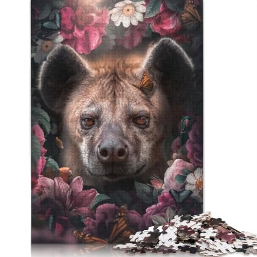 Floral Hyena Puzzle 1000-teilige Schwer Puzzle Spielzeug Lernspiel Impossible Herausforderungsspielzeug Für Erwachsene Und Kinder Ab 12 Jahren 1000pcs (38x26cm) von LMYmoney