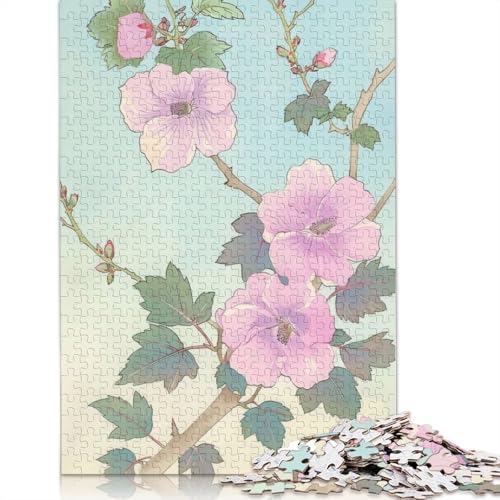 Flower Japan Painting Puzzle 1000-teilige Schwer Puzzle Spielzeug Lernspiel Impossible Herausforderungsspielzeug Für Erwachsene Und Kinder Ab 12 Jahren 1000pcs (38x26cm) von LMYmoney