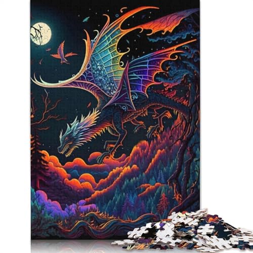 Flying Dragon Neon Puzzle-Spielzeug für Erwachsene, Lernspiel, Puzzlespiele für Erwachsene für Frauen und Männer, 520 Teile (52 x 38 cm) von LMYmoney