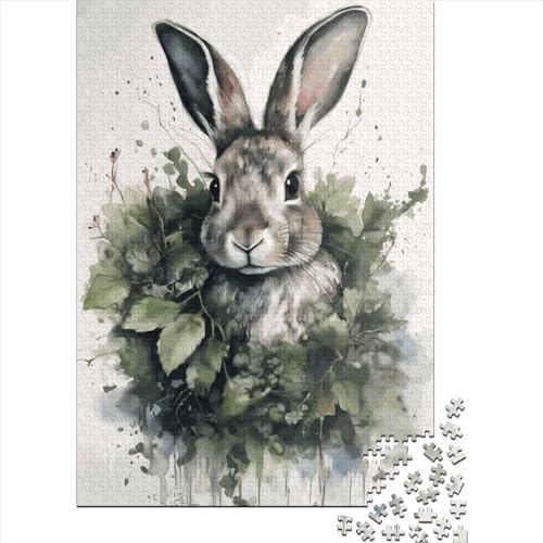 Forest Rabbit Puzzle 1000 Teile Schwer Puzzle Spielzeug Lernspiel Impossible Herausforderungsspielzeug Für Erwachsene Kinder 1000pcs (75x50cm) von LMYmoney