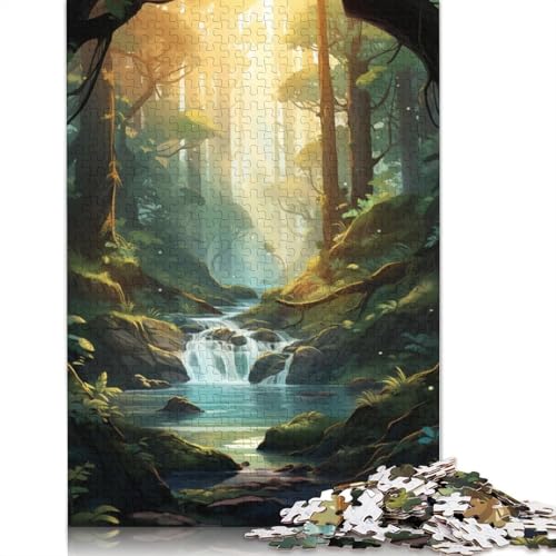 Forest Stream Puzzle 1000-teilige Schwer Puzzle Spielzeug Lernspiel Impossible Herausforderung Spielzeug Für Erwachsene Und Kinder in Bewährter 1000pcs (75x50cm) von LMYmoney