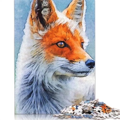 Fox Puzzle 1000 Teile Schwer Puzzle Spielzeug Pädagogisches Spiel Impossible Herausforderungsspielzeug Für Erwachsene Und Kinder Ab 14 Jahren 1000pcs (38x26cm) von LMYmoney
