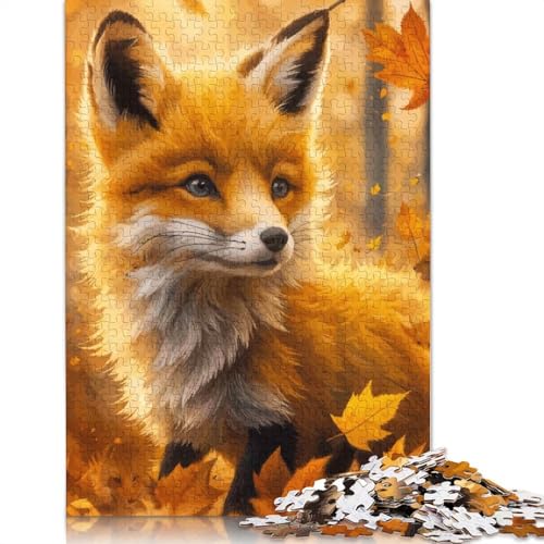 Fox in Autumn Puzzle 1000 Teile Schwer Puzzle Spielzeug Lernspiel Impossible Herausforderung Spielzeug Für Erwachsene Und Kinder in Bewährter 1000pcs (40x28cm) von LMYmoney