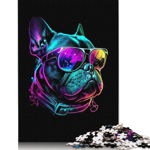 Französische Bulldogge Puzzle für Erwachsene, kreative Spiele, Puzzle-Geschenk für Jungen oder Mädchen, 1500 Teile (85 x 57 cm) von LMYmoney