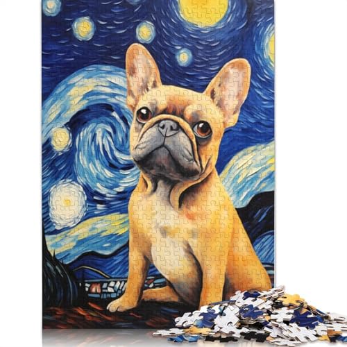 Französische Bulldogge Van Gogh, 520-teiliges Puzzle, interessanter Stressabbau, Beste Puzzles für Kinder ab 12 Jahren, 520 Teile (52 x 38 cm) von LMYmoney