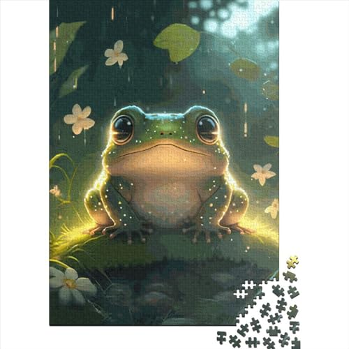 Frog Cartoon Puzzle 1000-teilige Schwer Puzzle Spielzeug Lernspiel Impossible Herausforderung Spielzeug Für Erwachsene Kinder 1000pcs (38x26cm) von LMYmoney
