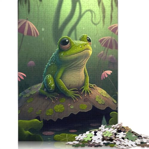 Frosch-Cartoon-Tier, 1000 Puzzles für Erwachsene, Lernspiel, Puzzlespiele für Erwachsene für Jungen oder Mädchen, 1000 Teile (75 x 50 cm) von LMYmoney