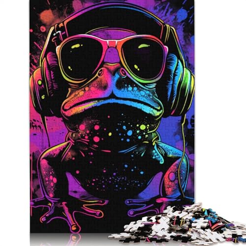 Frosch mit Kopfhörern, Puzzle für Erwachsene, 1000 Teile, Puzzles für Erwachsene und Teenager ab 12 Jahren, 1000 Teile (75 x 50 cm) von LMYmoney