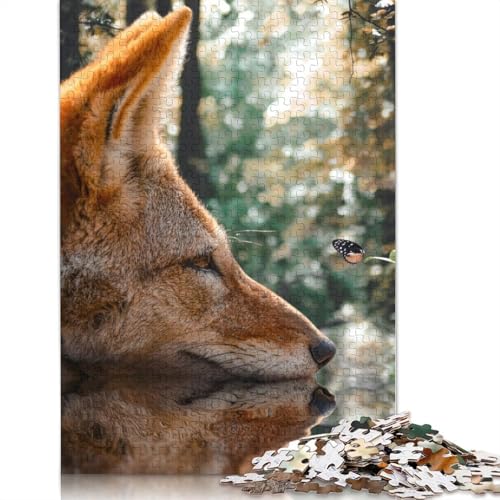Fuchs-Schmetterlings-Reflexionspuzzle, Denksportaufgabe, rechteckiges Papierpuzzle für Erwachsene und Teenager, 1000 Teile (75 x 50 cm) von LMYmoney