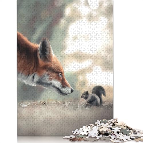 Fuchs trifft Eichhörnchen-Puzzle, anpassbare Bilder, 100% recycelter Karton, Puzzle für Erwachsene und Teenager, einzigartiges Geschenk, 1000 Teile (26 x 38 cm) von LMYmoney