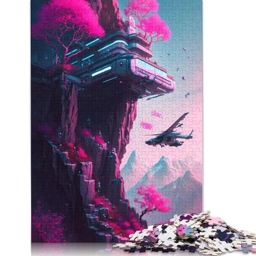 Futuristisches Sakura-Berg-Puzzle für Erwachsene, kreative Spiele, Puzzle-Geschenk für Jungen oder Mädchen, 1000 Teile (75 x 50 cm) von LMYmoney