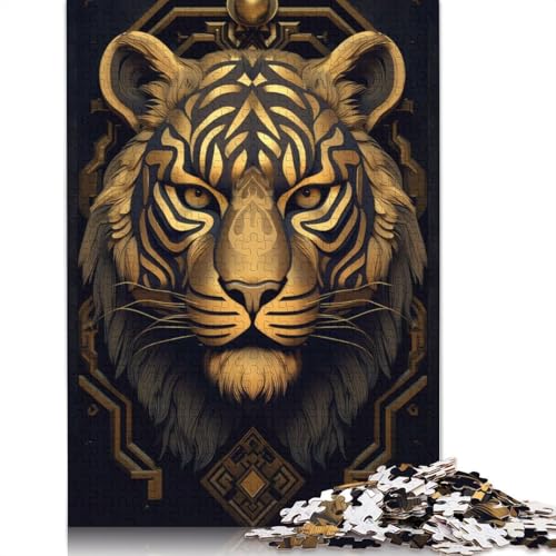 GOLDEN Tiger Art 1000 Puzzles für Erwachsene, Spielzeug, Lernspiel, Herren-Puzzles für Erwachsene, für Erwachsene, Teenager, 1000 Teile (75 x 50 cm) von LMYmoney