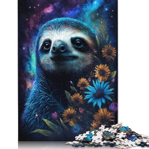 Galaxy Animal Faultier-Puzzle, freundliche Materialien, 100% recycelter Karton, Puzzle für Frauen und Männer, einzigartiges Geschenk, 1000 Teile (75 x 50 cm) von LMYmoney