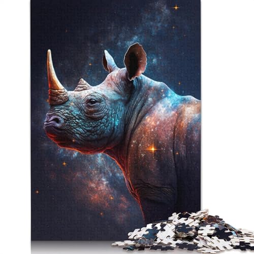 Galaxy Animal Rhino Puzzles für Erwachsene, 1000-teiliges Puzzle für Teenager ab 12 Jahren, 1000 Teile (75 x 50 cm) von LMYmoney