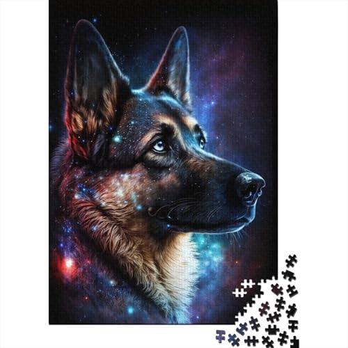 Galaxy Art Deutscher Schäferhund-Puzzle für Erwachsene, 1000 Teile, Holzpuzzles für Erwachsene, Puzzles für Jugendliche ab 12 Jahren, (38 x 26 cm) von LMYmoney