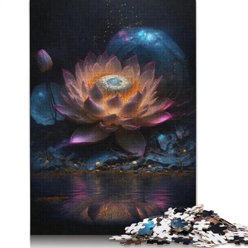 Galaxy Art Lotus 1000-teiliges Puzzle für Teenager, Geschenke, Holzpuzzle, Puzzle für Erwachsene, Lernspiele für Zuhause, DIY-Spielzeug, 1000 Teile (75 x 50 cm) von LMYmoney