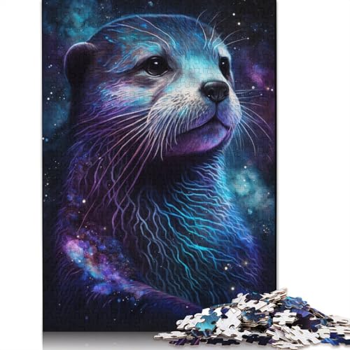 Galaxy Art Otter Puzzle, rechteckig, Pappe, Papier, rechteckig, Puzzle für Erwachsene und Kinder, 1000 Teile (75 x 50 cm) von LMYmoney